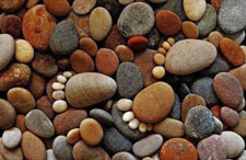 Stones arranged to form little feet